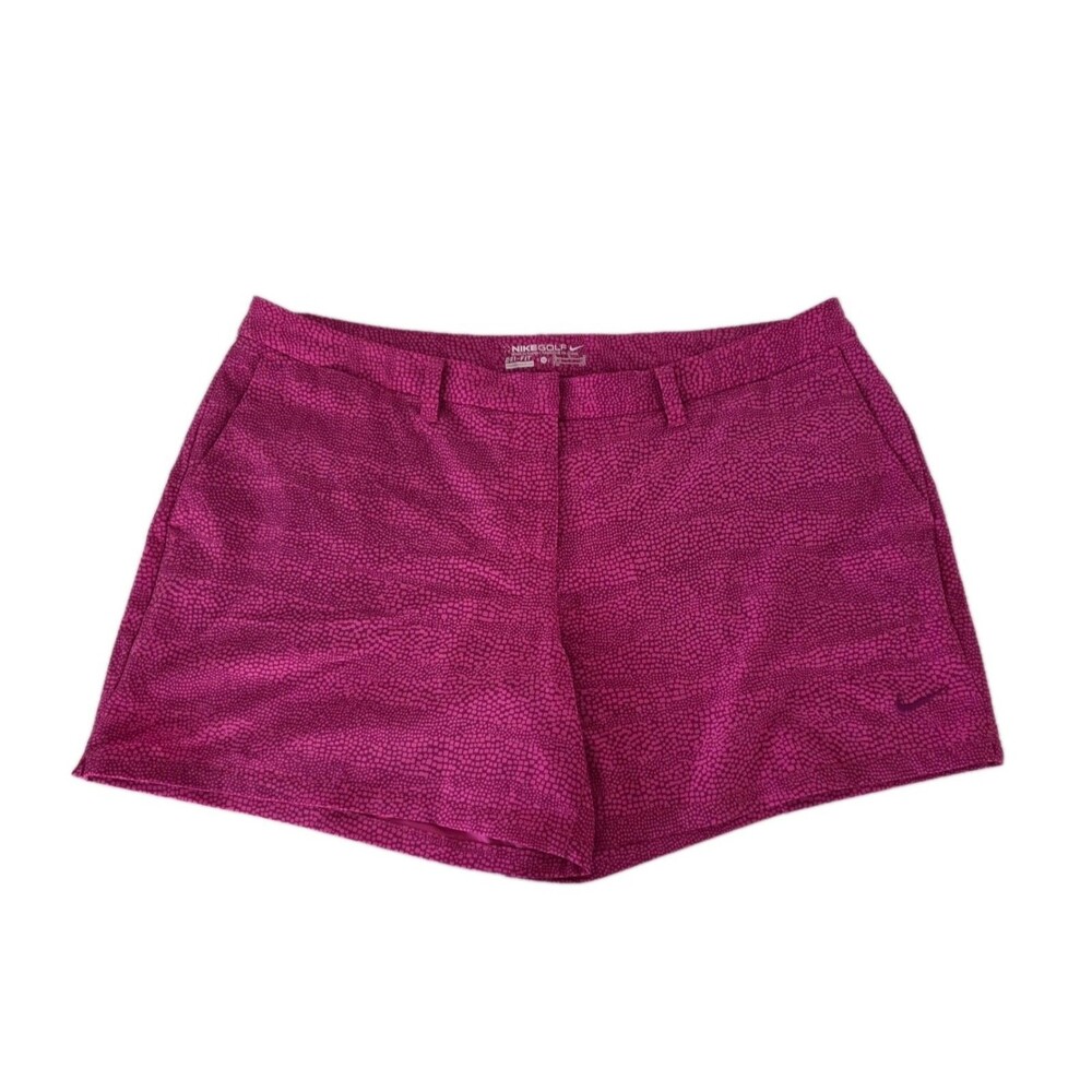 Nike Golf Dri-FIT Shorts Womens Pink Dot Print Performance Size 12